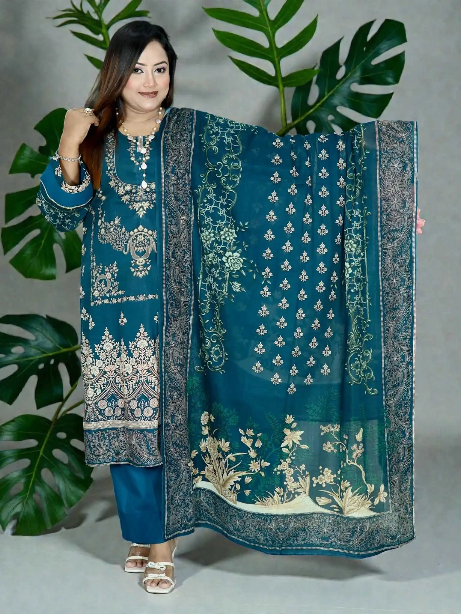 SWISS PURE COTTON LAWN 408 SEA GREEN ELEGENT (5) (2)