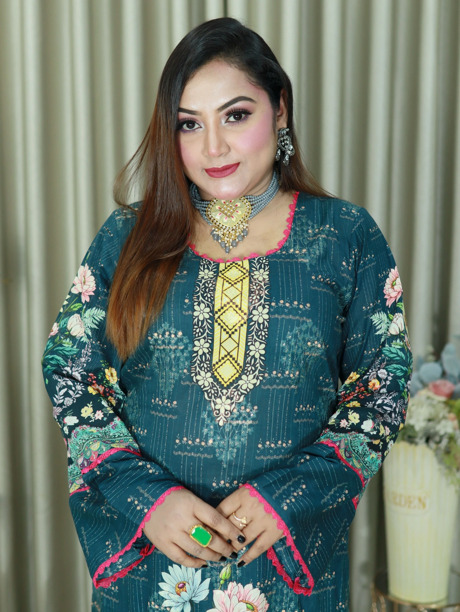 ELEGENT INSPIRED MALHAR LAWN EMBODARY 107 SEA GRREN COLOUR (5)