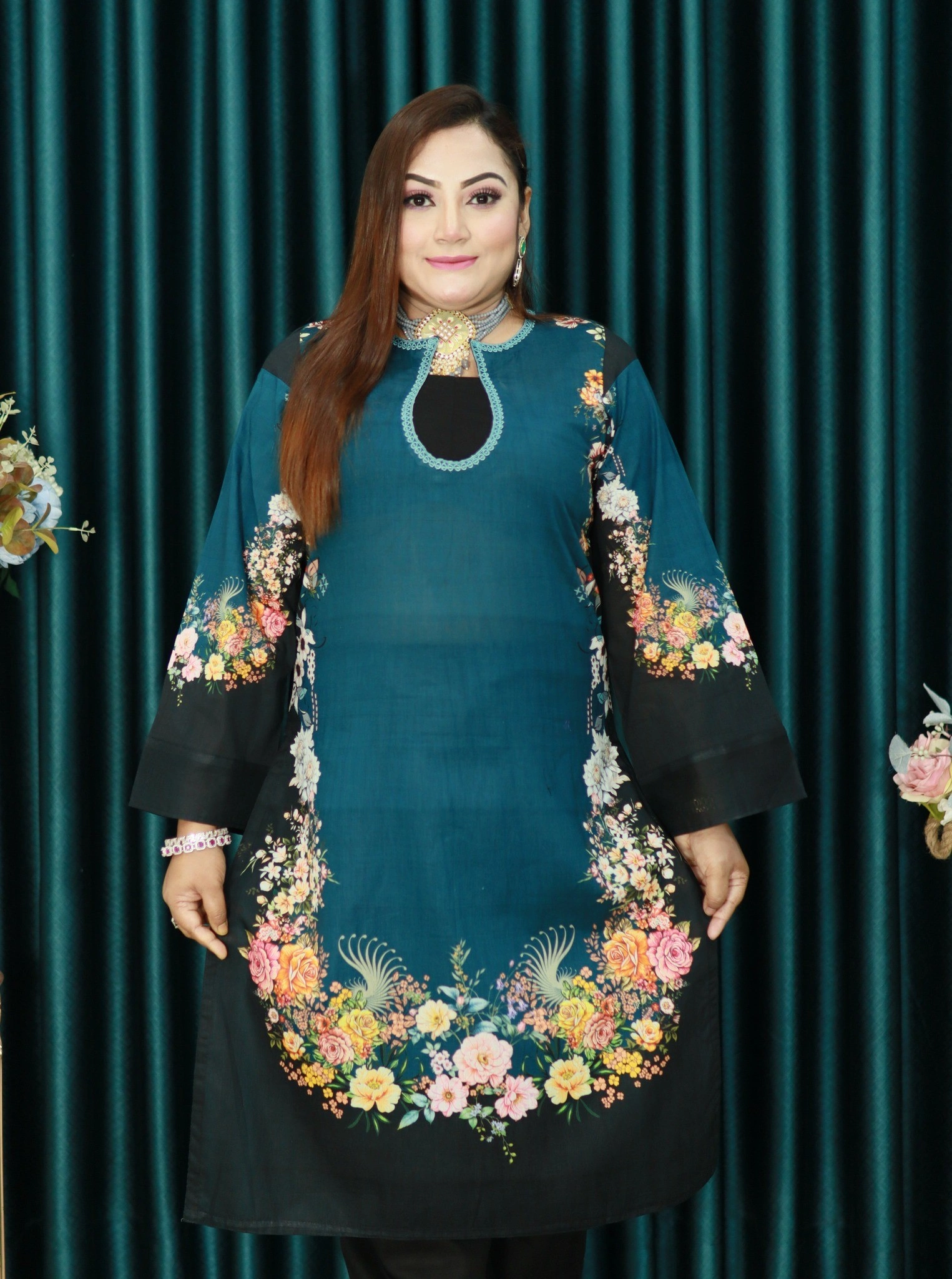 PRODUCT CODE CBU KARIZMA LAWN 1604 SEA GREEN BLACK (7)